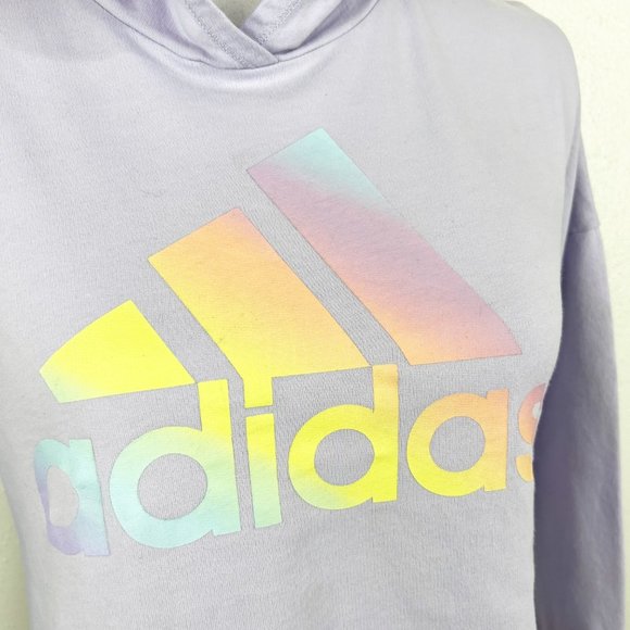 Adidas Logo Hoodie Purple Pullover Sweater Youth Large - stained - - Picture 12 of 12